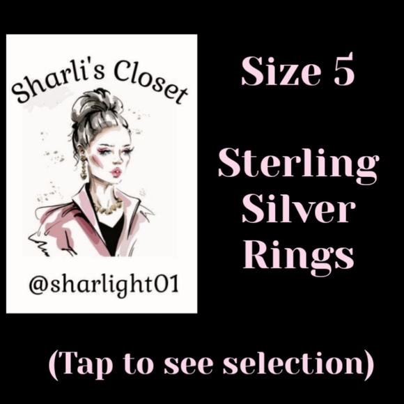 NEW Size 5 Genuine Sterling Silver Rings - Picture 2 of 9